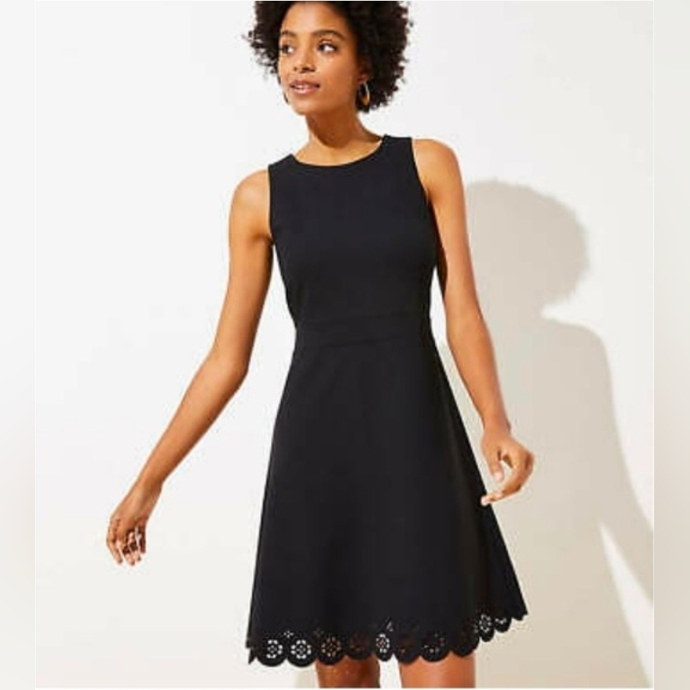 LOFT Black Sleeveless Mini Dress